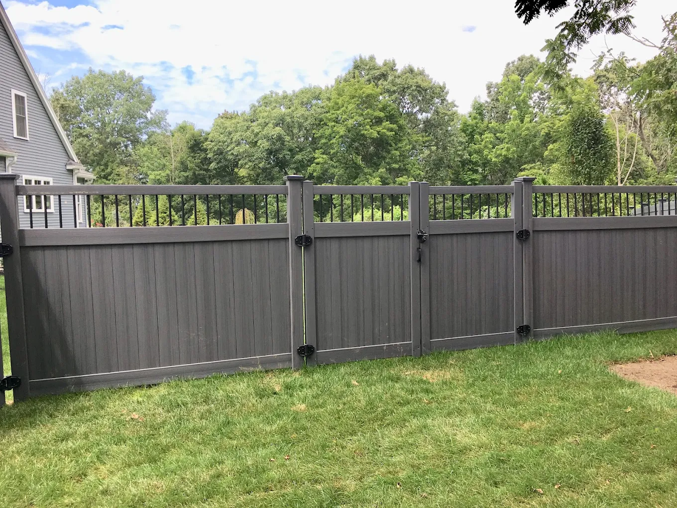 Gray privacy fence
