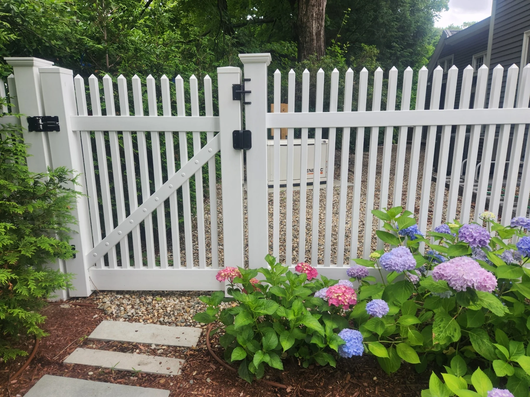 White picket fence and gate